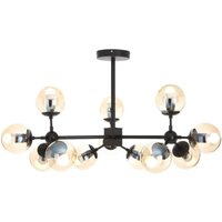 Black 12 Bulb Luxe Ceiling Light