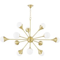 Ariana 12 Light Chandelier Brass, Glass, 2700K