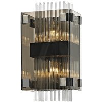 Apollo 1 Light Wall Sconce Dark Bronze Polished Chrome, Glass