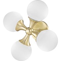 Astoria 4 Light Wall Sconce Brass, Glass, 3000K