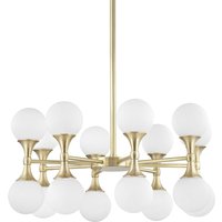 Astoria 16 Light Chandelier Brass, Glass, 3000K