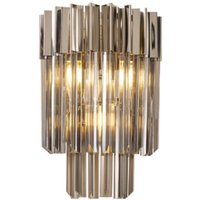 Chelsea Sculpted Glass Nickel Smoke Wall Light