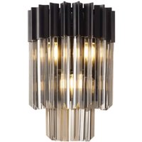 Chelsea Sculpted Glass Black Smoke Wall Light