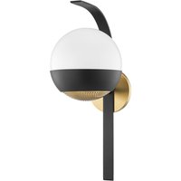 Aly 1 Light Wall Sconce Brass, Black, Glass