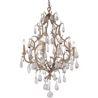 Amadeus 6 Light Chandelier Vienna Bronze, Glass