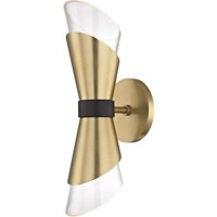 Angie 2 Light Wall Sconce Brass, Black, Glass