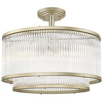 Antigua 5 Light Semi Flush Ceiling Light Gold Crystal