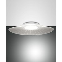 Vela Integrated LED Semi Flush Light White Glass