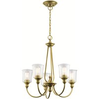 Waverly 5 Light Chandelier, Natural Brass, E27
