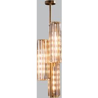Crystal and Antique Brass Triple Pendant