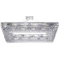 Vesuvius 24 Light Ceiling Pendant Chrome with Crystals - Rectangle Frame, E14