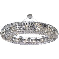 Vesuvius 24 Light Ceiling Chandelier Chrome with Crystals, E14