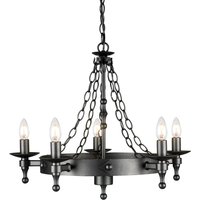 Warwick 5 Light Chandelier Graphite Black Finish, E14