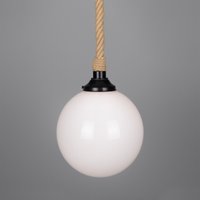 Azores Bathroom Rope Globe Pendant, Matte Black, IP44