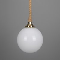 Azores Bathroom Rope Globe Pendant, Polished Brass, IP44