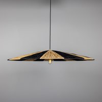 Vernon Raffia Dome Pendant, Polished Brass