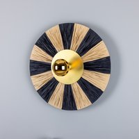 Vernon Raffia Wall Light, Satin Brass