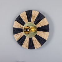 Vernon Raffia Wall Light, Polished Brass