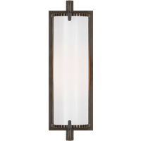 Calliope Short Wall Light Bronze, Wall Light, Short, Bronze / White Glass - Andrew Martin