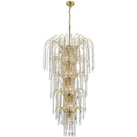 Waterfall 13 Light Gold 5 Tier Showerwith Xtal