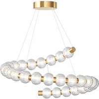Amulet Swirl Modern Pendant Ceiling Light Gold 3000K 1900lm Glass Shade