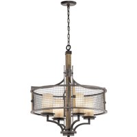 Ahrendale Multi Arm Chandelier 4 Light Mesh Iron Finish, E27