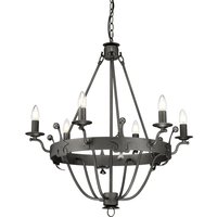 Windsor 6 Light Chandelier Graphite Finish, E14