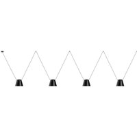 Attic Decorative Hanging Ceiling Pendant Matt Black 4x E27 / 175cm x 800cm