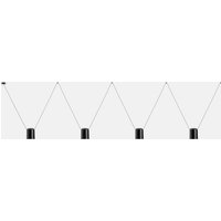 Attic Decorative Hanging Ceiling Pendant Matt Black 4x E27 / 75cm x 400cm
