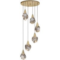Aquaria Cluster Pendant Ceiling Light Matt Gold, Transparent 3000K 2700Lm