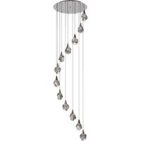 Aquaria 12 Light Cluster Pendant Ceiling Light Chrome, Transparent 3000K 5400Lm