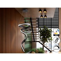 Amara Pendant Ceiling Light Matt Black LED 2700-5000K Remote Control