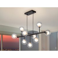 Altais 9 Light Crystal Ceiling Pendant Matt black, chrome, G9