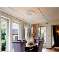 Varas Integrated LED 9 Light Cluster Drop Ceiling Pendant Matt White, Gold