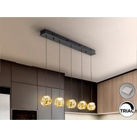 Zaria Bar Pendant Ceiling Light Black, Bronze, Amber LED 3000K Dimmable