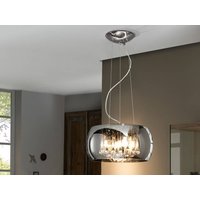 Argos 5 Light Dimmable Crystal Ceiling Pendant with Remote Control Chrome, Mirror, G9