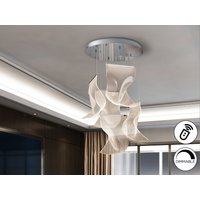 Velos Cluster Pendant Ceiling 5 Light Chrome LED 3000K Dimmable Remote Control