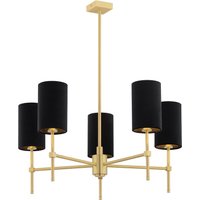 Abruzzo Multi Arm Pendant Ceiling 5 Light Black, Brushed Brass