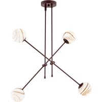 Absos Multi Arm Pendant Ceiling 4 Light White-Brown (Marble Colour), Chocolate Brown