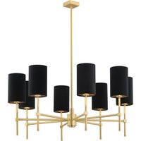 Abruzzo Multi Arm Pendant Ceiling 8 Light Black, Brushed Brass