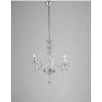 3 Light Chandeliers Chrome, Crystal 60x65cm
