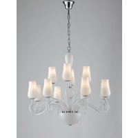 ANGEL 12 Light Chandeliers with Shades White 80x70cm