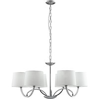 Astoria Chandelier 6 Light, Chrome, White, E27