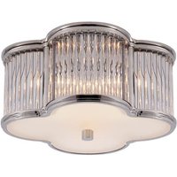 Basil Flush Nickel, Ceiling Light, Small, Polished Nickel & Glass - Andrew Martin
