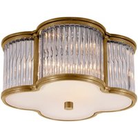 Basil Flush Brass, Ceiling Light, Small, Natural Brass & Glass - Andrew Martin