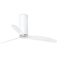 Tube Medium Ceiling Fan Matt White, Clear - Optional LED Light Sold Separately