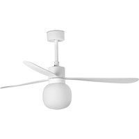 Amelia Large 3 Blade Ceiling Fan Matt White with Light 2700K Tuya Smart System