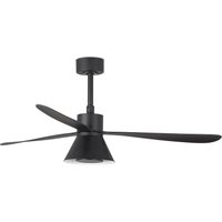 Amelia Large Cone Led Black Ceiling Fan, 6 Speed