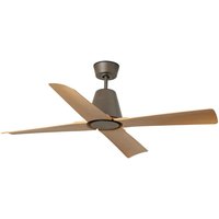 Typhoon Medium Brown, Wood IP44 DC Ceiling Fan 6 Speed