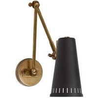 Antonio Wall Light Black, Wall Light, Antique Brass/Black - Andrew Martin